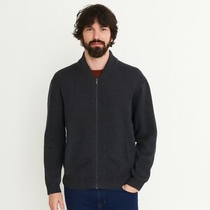 Nordstrom Organic Lambswool Blend Zip Sweater - Men's L